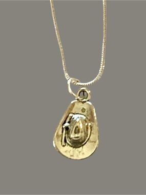 Silver-tone Cowgirl Hat Charm Necklace - Women's Jewelry
